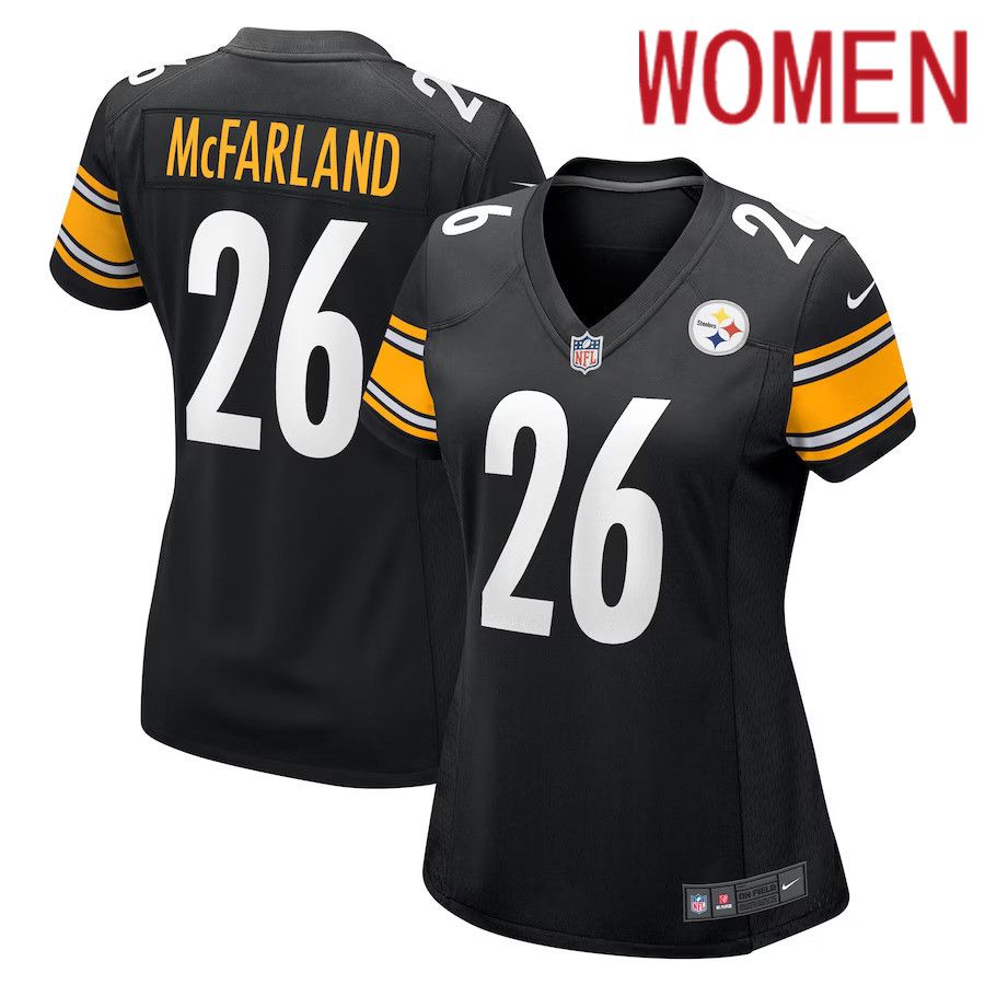 Women Pittsburgh Steelers 26 Anthony McFarland Jr. Nike Black Game Player NFL Jersey